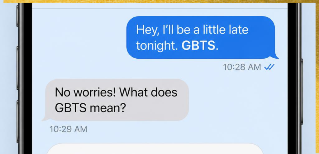 GBTS meaning in text messaging