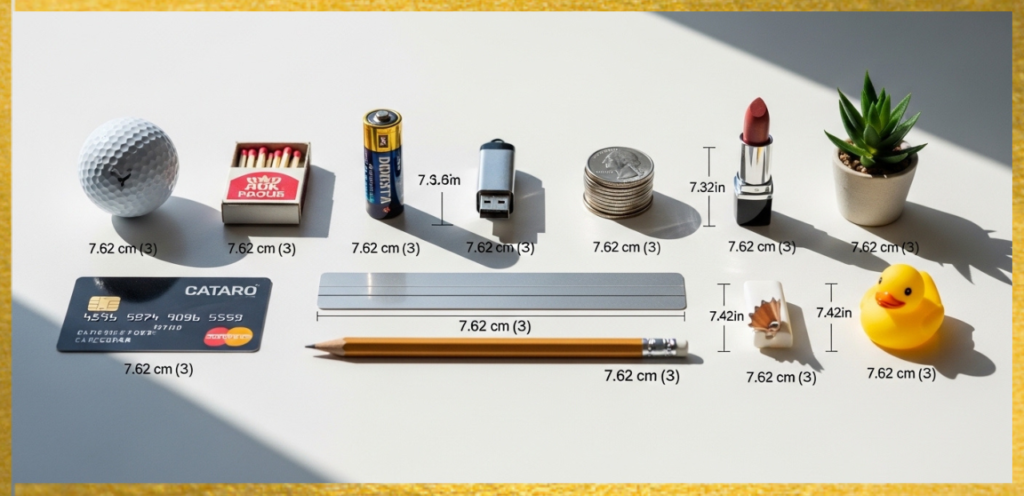 Common Objects Measuring 7.62 cm
