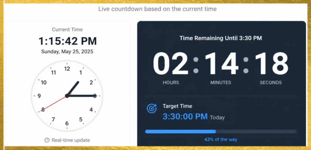 how long until 3:30 pm clock tracking