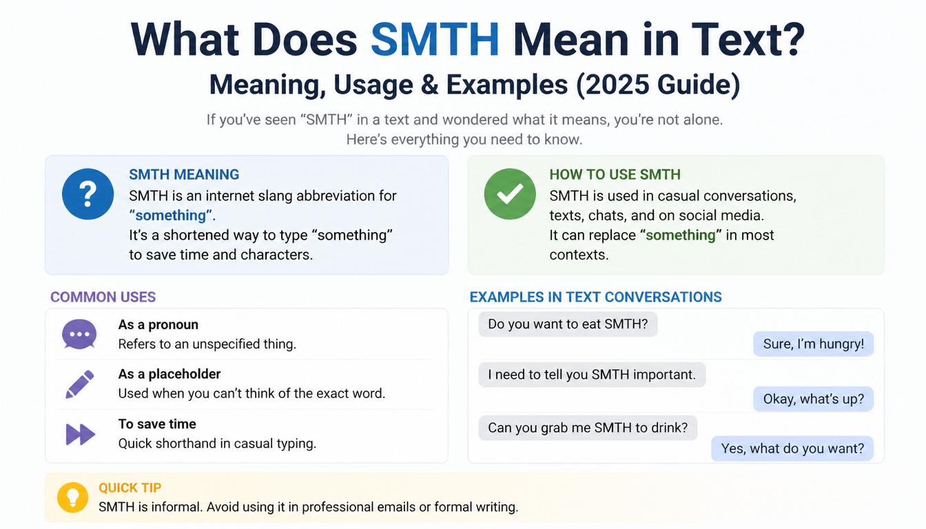 What Does SMTH Mean in Text