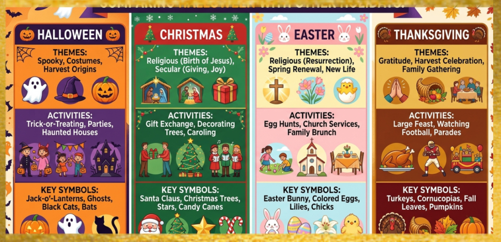 Halloween Compared With Other Holidays