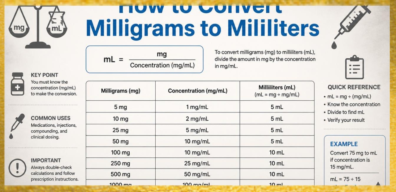 How to Convert Milligrams to Milliliters