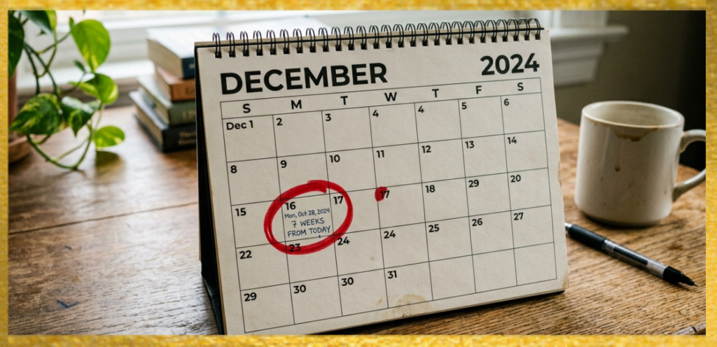 What Date Is 7 Weeks From Today