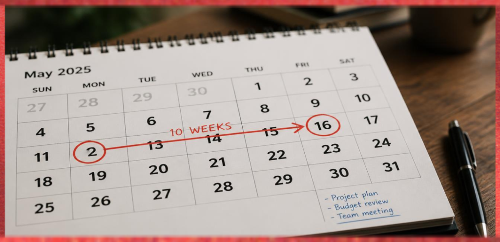 What Date Is 10 Weeks From Today?