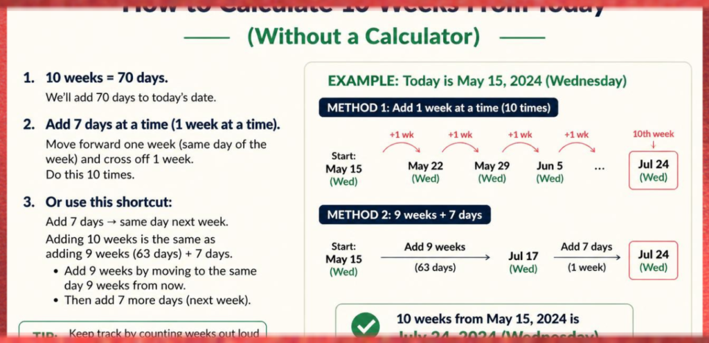 Calculate 10 Weeks From Today