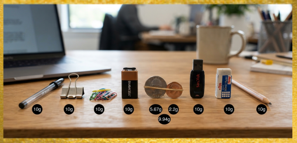 Office Objects Weighing 10 Grams
