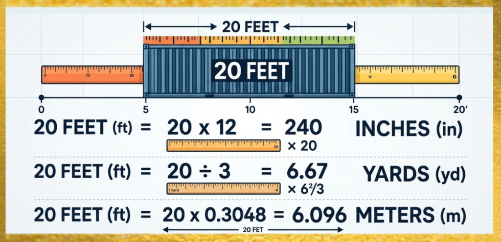 20 feet measurement conversion