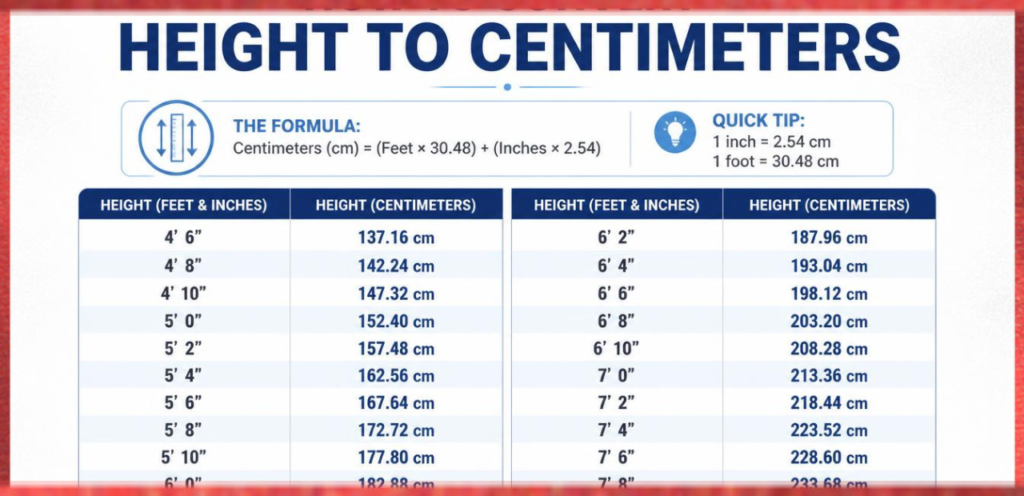 Height to Centimeters