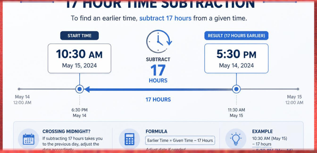 17 Hour Time Subtraction